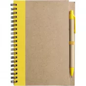 żółty - Notatnik ok. A5 z długopisem