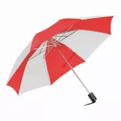 biały, czerwony - Parasol składany bez automatu REGULAR