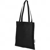 Czarny - Zeus tradycyjna torba na zakupy o pojemności 6 l wykonana z włókniny z recyklingu z certyfikatem GRS