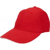 czerwony - Czapka z daszkiem bawełniana 6 paneli, 260 g/m² CURTIS