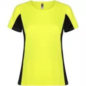 Czarny-Fluor Yellow - Shanghai sportowa koszulka damska z krótkim rękawem