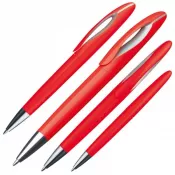 czerwony - Długopis plastikowy z obrotowym mechanizmem FAIRFIELD