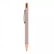 różowy - Długopis aluminiowy z touch pen-em | Ida