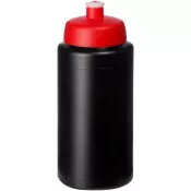 Czarny-Czerwony - Bidon Baseline® Plus o pojemności 500 ml ze sportowym wieczkiem i uchwytem