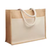 Torba z juty i płótna z kieszenią 280 g/m² BAGA Bezowy