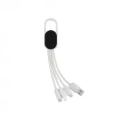biały - Kabel do ładowania 4 w 1 z karabińczykiem