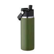 Butelka termiczna ze słomką 500 ml SUMA GRIP Ciemnozielony