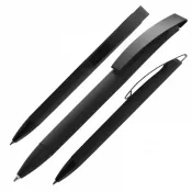 czarny - Długopis plastikowy z metalowym klipem BRESCIA