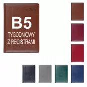 Kalendarz książkowy B5, tygodniowy, z registrami NEVRO-