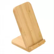 drewno - Bambusowa ładowarka bezprzewodowa 10W B'RIGHT, stojak na telefon | Wilder