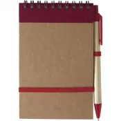 czerwony - Notatnik ok. A6 z długopisem