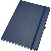 granatowy - Notatnik A5 w linie z PU z recyklingu CLEO