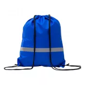 niebieski - Plecak poliestrowy z taśmą odblaskową, 33.5 x 42 cm