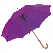 fioletowy - Parasol automatyczny z drewnianą rączką, śr. 105 cm