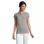 Polo damskie z piki 200 g/m² Sol's PASADENA WOMEN Melanż Szary/pomarańczowy