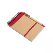 Notes A6 z długopisem 70 kartek gładkie SONORA Czerwony