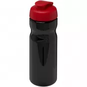 Czarny-Czerwony - Bidon H2O Base® o pojemności 650 ml z wieczkiem zaciskowym