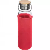 czerwony - Butelka reklamowa szklana 600 ml