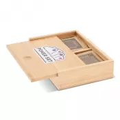 drewniany - Zestaw kart do gry w bambusowym pudełku