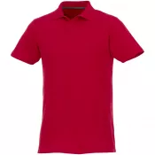 Czerwony - Helios - koszulka męska polo z krótkim rękawem