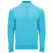 Turkus fluorescencyjny - Epiro bluza unisex z długim rękawem i zamkiem błyskawicznym 1/4 200 g/m²