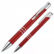 czerwony - Długopis metalowy ASCOT