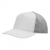 biały, szary - 5 segmentowa czapka baseballowa