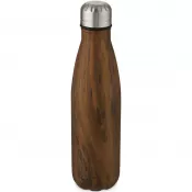 Drewno - Izolowana próżniowo butelka Cove ze stali nierdzewnej 500 ml z nadrukiem imitującym drewno