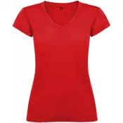 Czerwony - Damska koszulka z dekoltem w serek 155 g/m² Roly Victoria