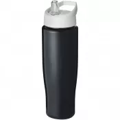 Biały-Czarny - Bidon H2O Tempo® o pojemności 700 ml z wieczkiem z słomką
