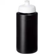 Biały-Czarny - Bidon Baseline® Plus o pojemności 500 ml ze sportowym wieczkiem i uchwytem
