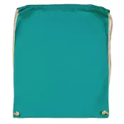Turquoise - Plecak bawełniany na sznurkach Jassz 140 g/m², 38 x 42 cm