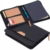 czarny - Teczka na dokumenty A5 z RPET z notatnikiem SHANNON