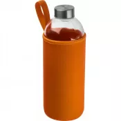 pomarańczowy - Butelka szklana 1000 ml w neoprenowym etui