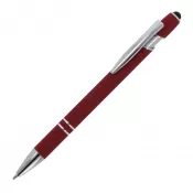 ciemnoczerwony - Długopis metalowy gumowany Paris