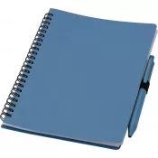 niebieski - Notatnik ok. A5 ze słomy pszenicznej z długopisem