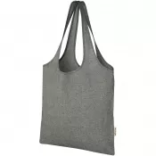 Czarny melanż - Pheebs modna torba na zakupy o pojemności 7 l z bawełny z recyklingu o gramaturze 150 g/m²