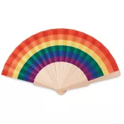 Wachlarz drewniany z tęczowym wzorem BOWFAN