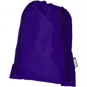 Fioletowy - Plecak Oriole ze sznurkiem ściągającym z recyklowanego plastiku PET, 33 x 44 cm