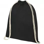 Czarny - Plecak bawełniany Oregon 140 g/m² ze sznurkiem, 33 x 44 cm