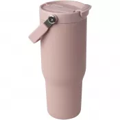 Dusty Pink - Kubek Bronx o pojemności 900 ml, z izolacją próżniową, wykonany ze recyklingowanej stali nierdzewnej z certyfikatem RCS i z miedzi, z wielofukncyjną zakrętką