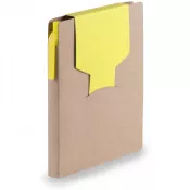 żółty - Zestaw do notatek, notatnik A6, karteczki samoprzylepne, długopis