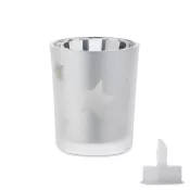 Świeczka LED tealight w szklanym słoiku LANDLE Srebrny Mat