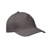 Czapka z daszkiem 5-panelowa z bawełny 160 g/m² BUZZ Kamienny Szary