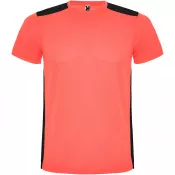 Czarny-Fluor Coral - Detroit sportowa koszulka dziecięca z krótkim rękawem