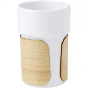 Biały - Fika kubek 340 ml z bambusową osłoną