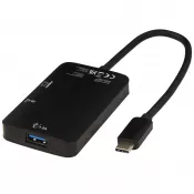 Czarny - Aluminiowy adapter multimedialny typu C (USB-A/Type-C/HDMI) ADAPT