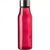 czerwony - Szklana butelka z zakrętką ze stali nierdzewnej 500 ml
