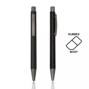 Czarny - Długopis metalowy aluminiowy soft touch