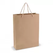 brązowy - Papierowa torba 24x33x12 cm z uchwytami ze sznurka 120g/m² 